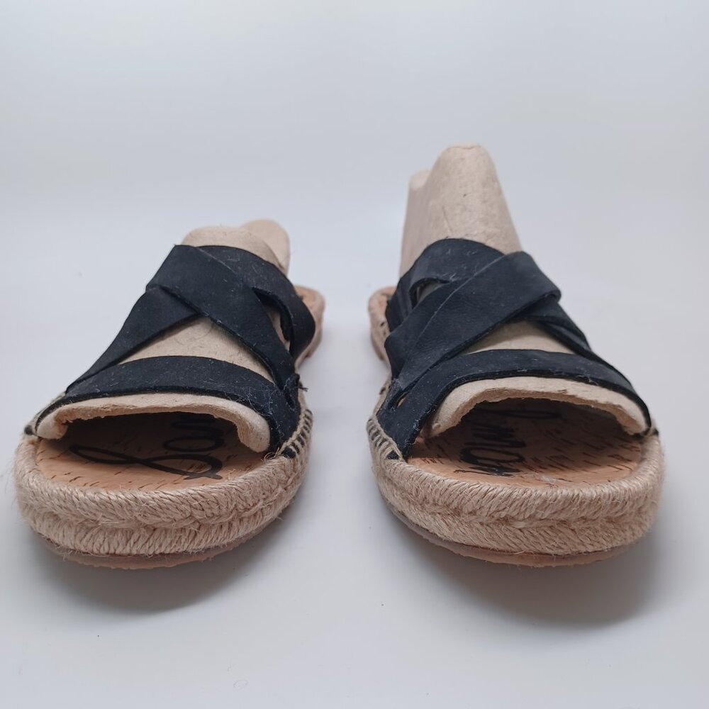 Sam Edelman Sandals Averie‎ Strappy Slide Black Leather Espadrille Women 10 - Picture 4 of 13